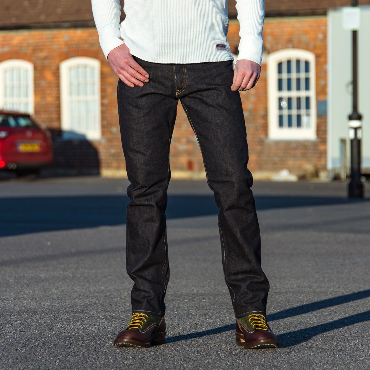 IH-888S-142 14oz Selvedge Denim Medium/High Rise Tapered Cut Jeans - Indigo - 4