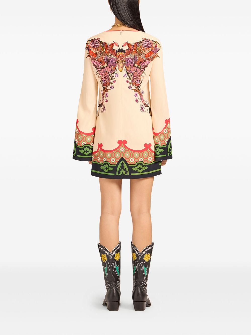 butterfly-print mini day dress - 3