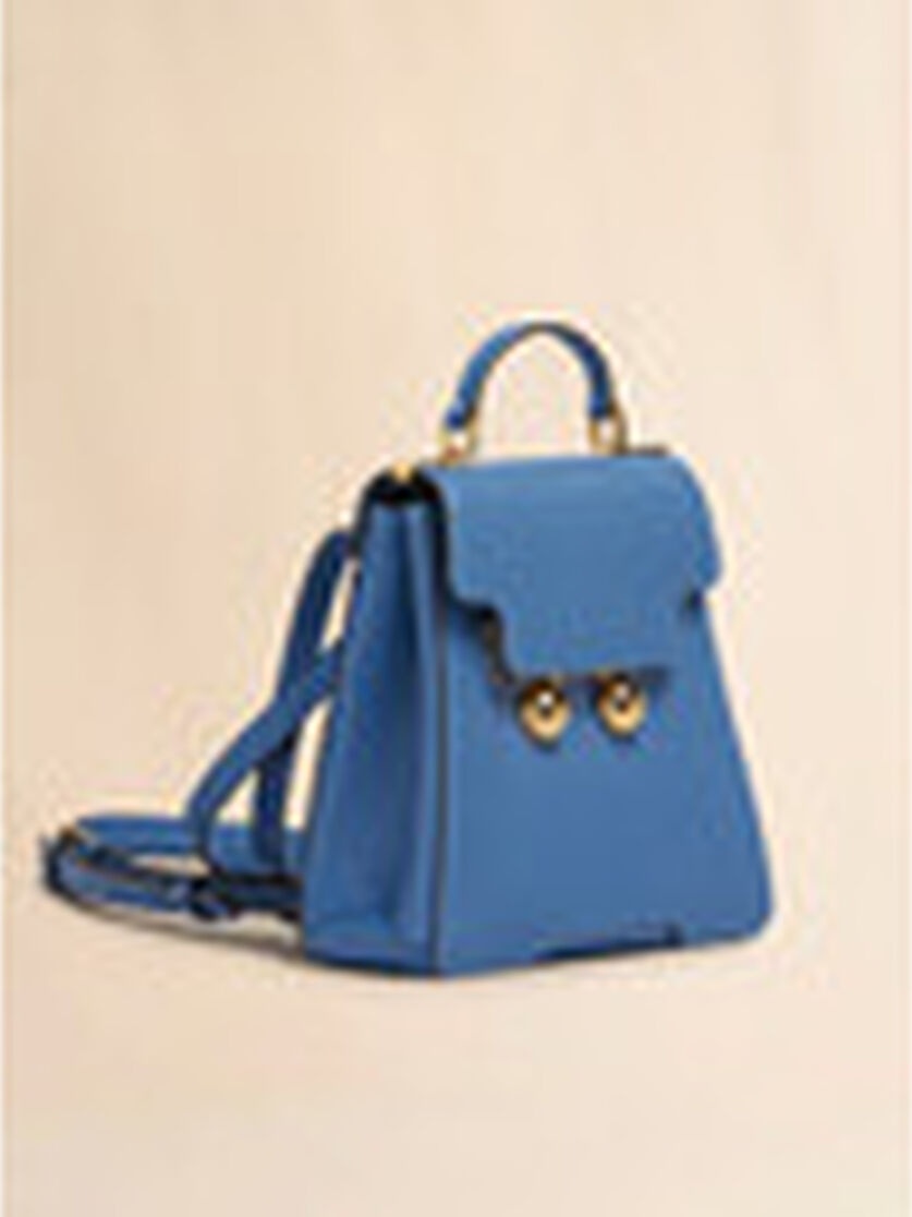 BLUE LEATHER TRUNKAROO BACKPACK - 5