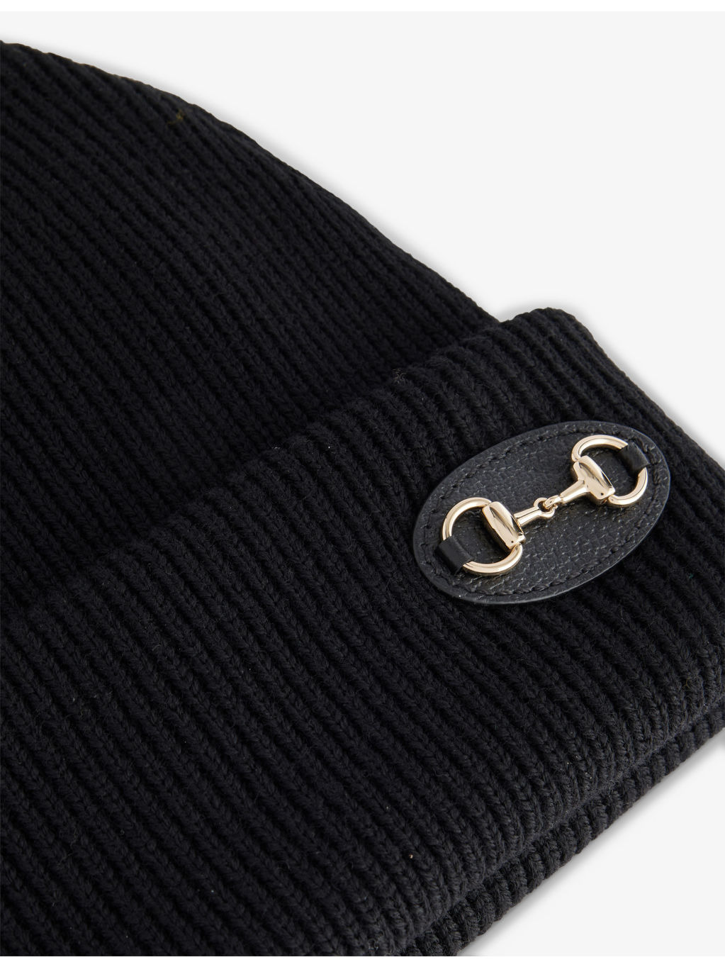 Horsebit-Buckle Wool Beanie Hat - 2