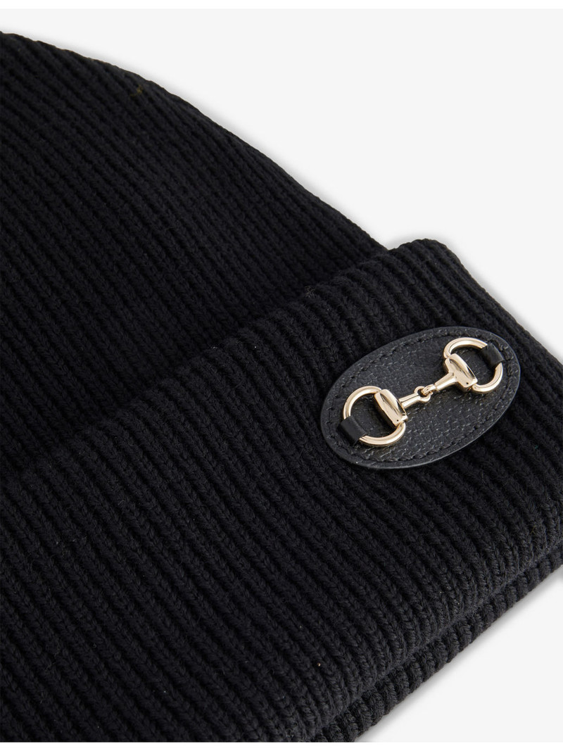 GUCCI Horsebit-Buckle Wool Beanie Hat outlook
