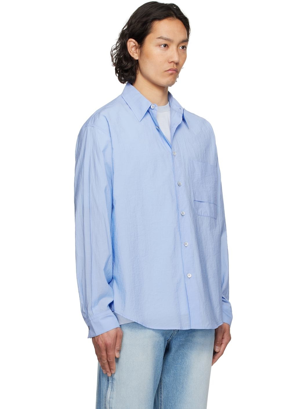 Blue Out Pocket Shirt - 2
