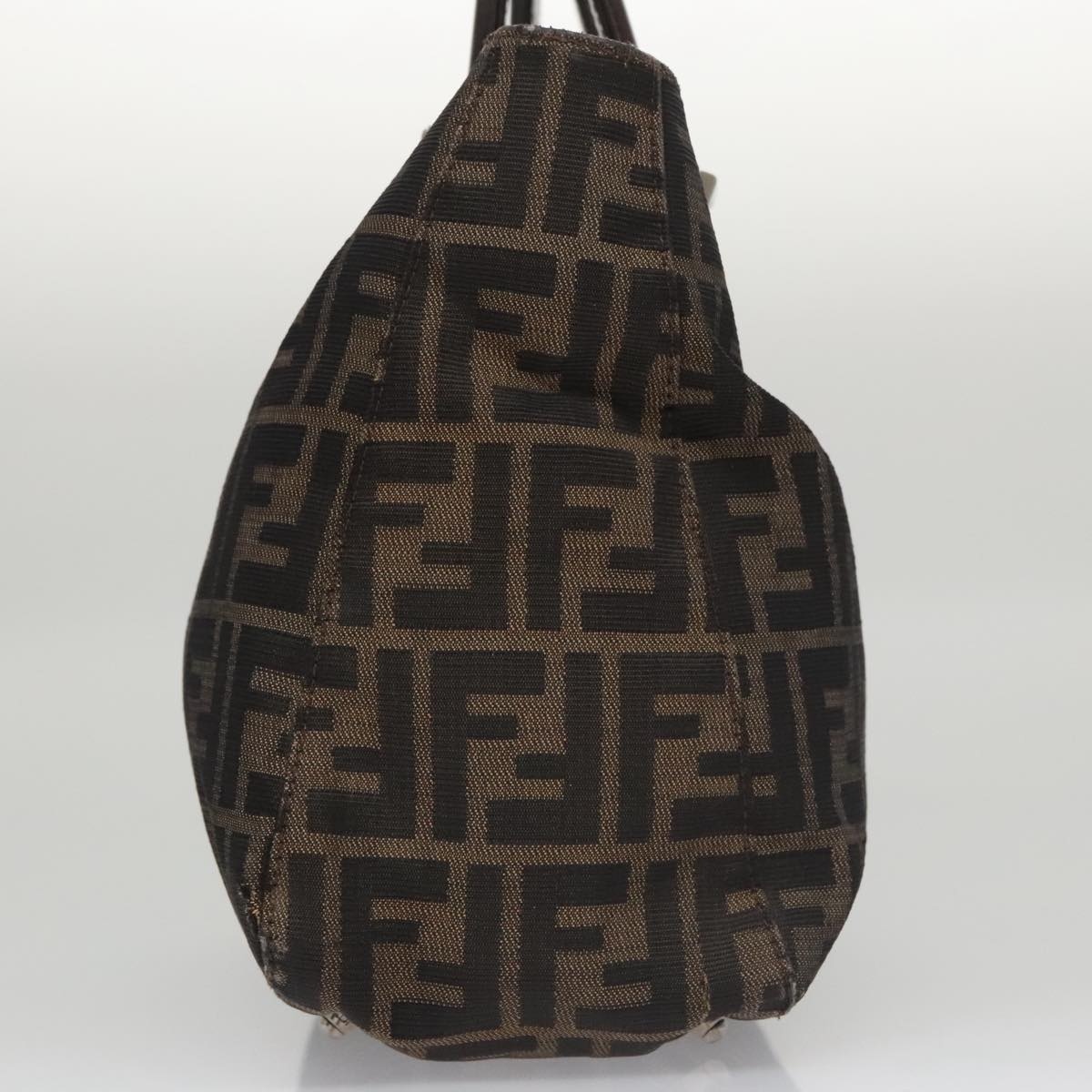 FENDI Zucca Canvas Tote Bag Brown Black - 4