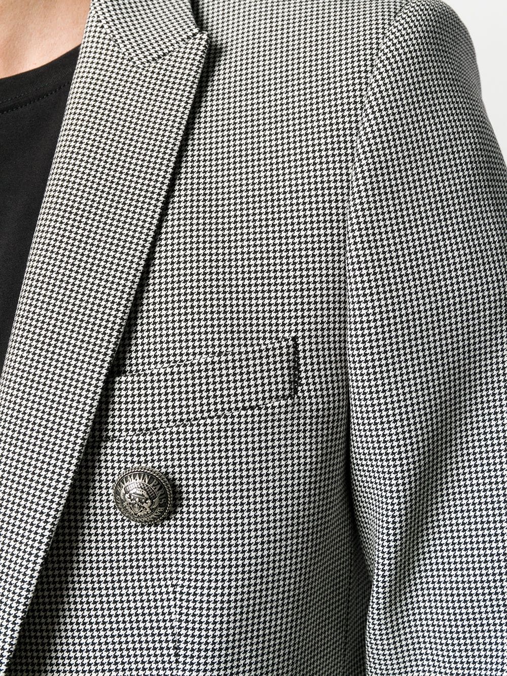 double-breasted houndstooth blazer - 5