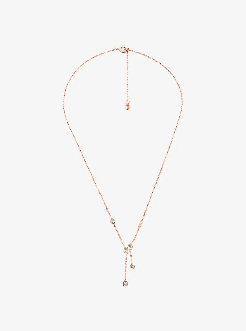 Precious Metal-Plated Sterling Silver Bezel Necklace - 1