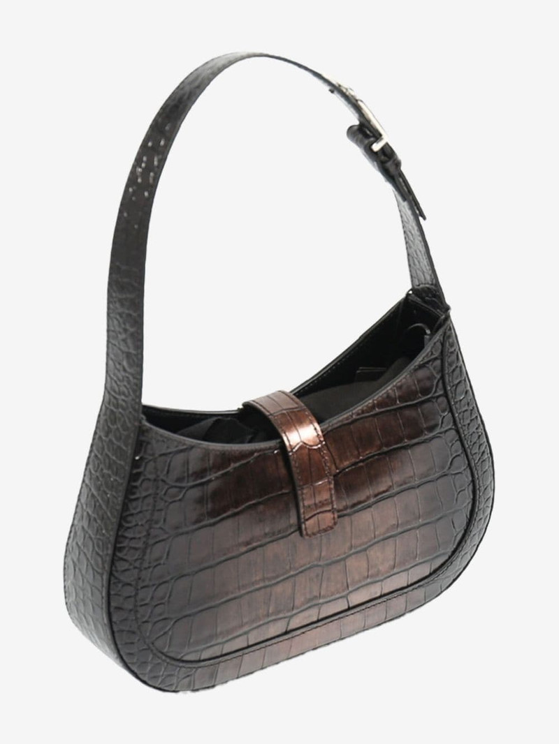VERSACE crocodile-effect leather shoulder bag outlook