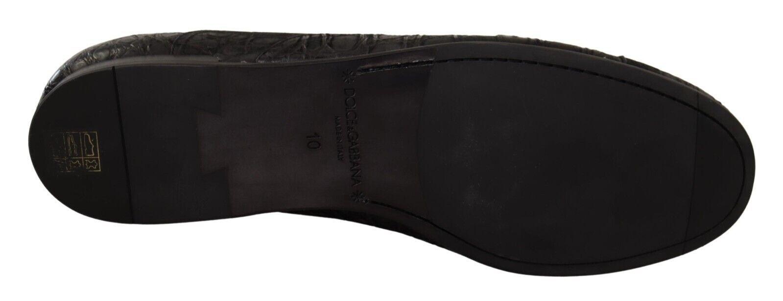 Dolce & Gabbana Black Caiman Leather Mens Oxford Shoes - 6