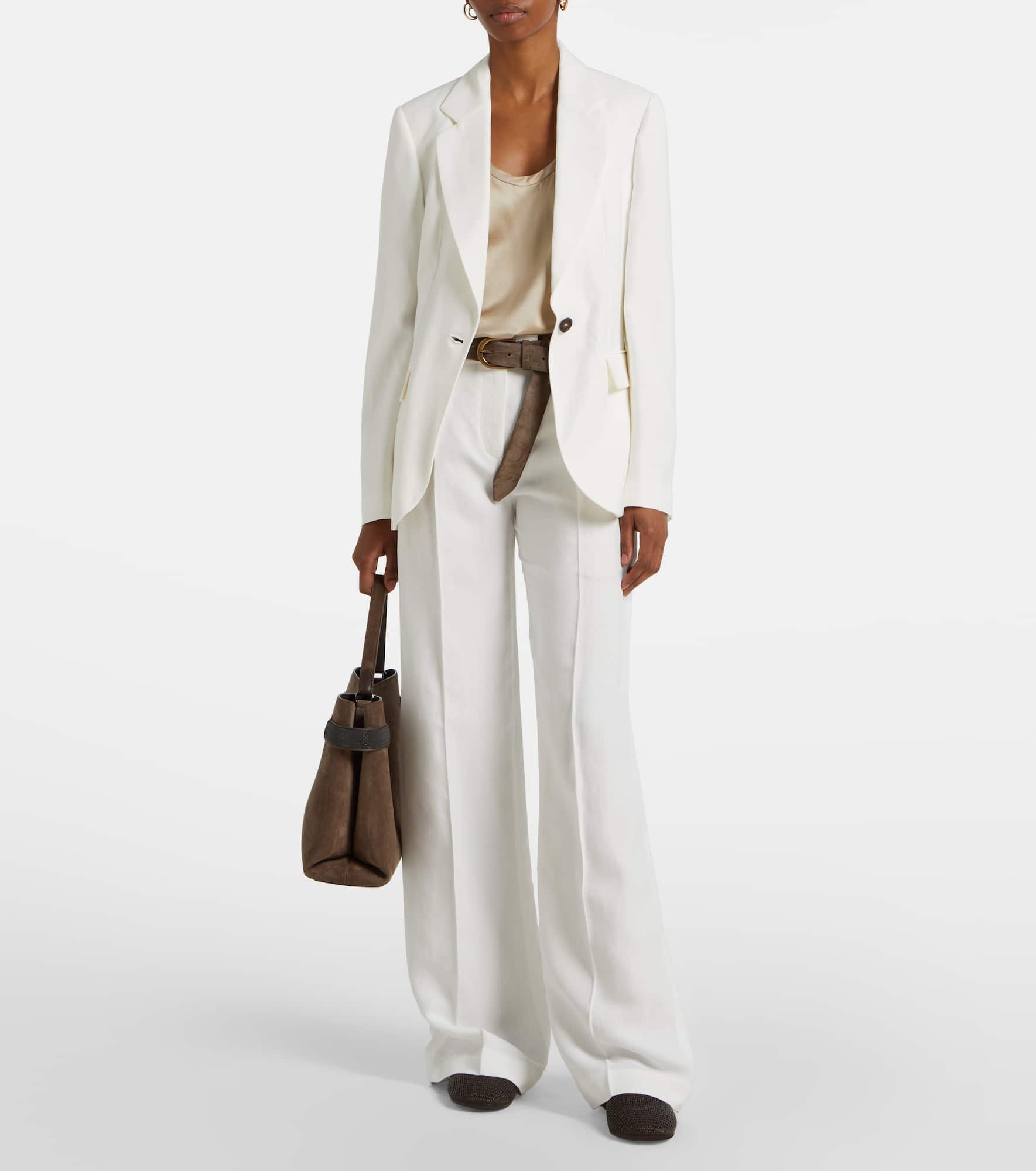 Monili twill wide-leg pants - 2