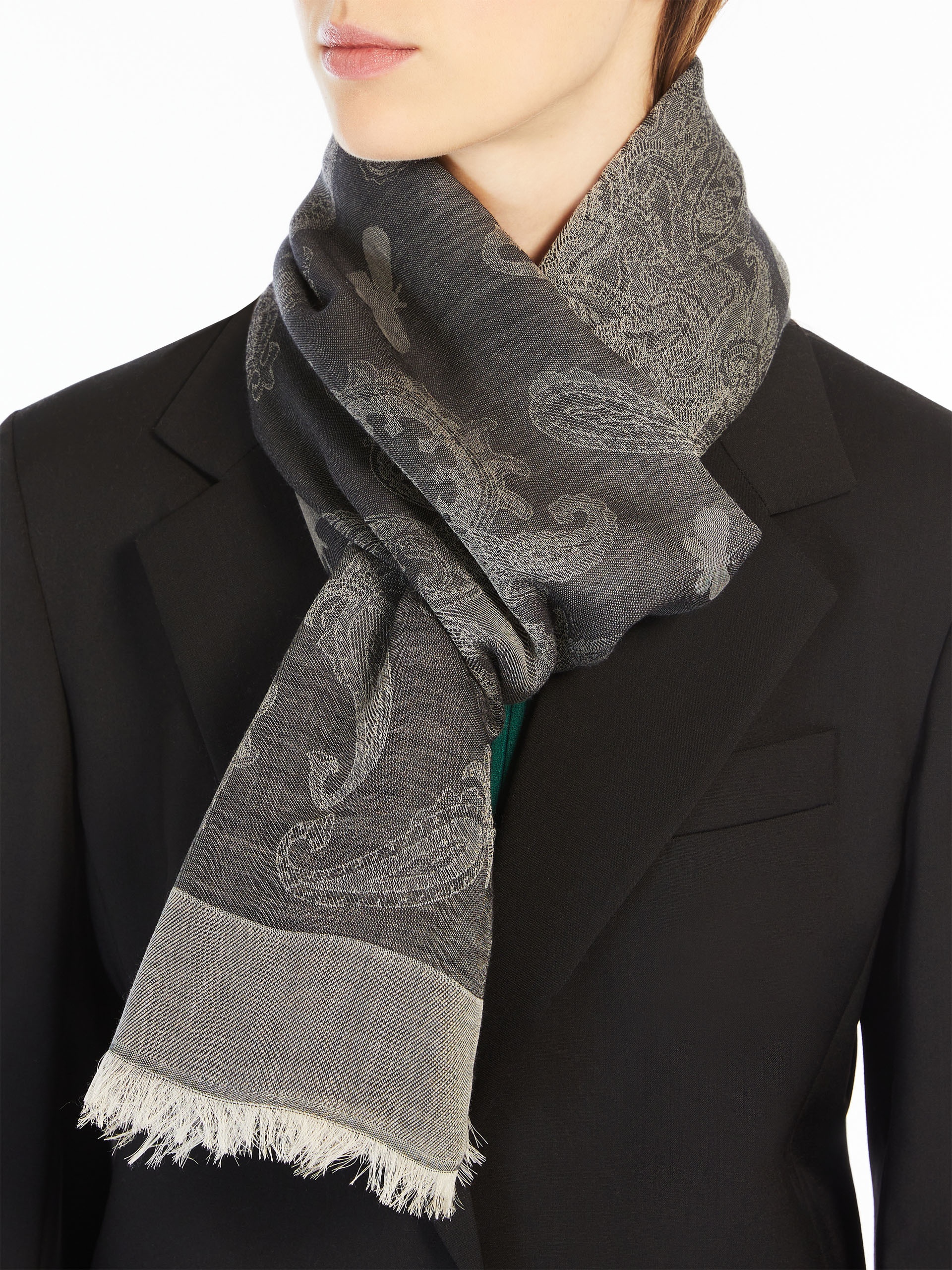 ADITO Jacquard-knit viscose and modal stole - 4