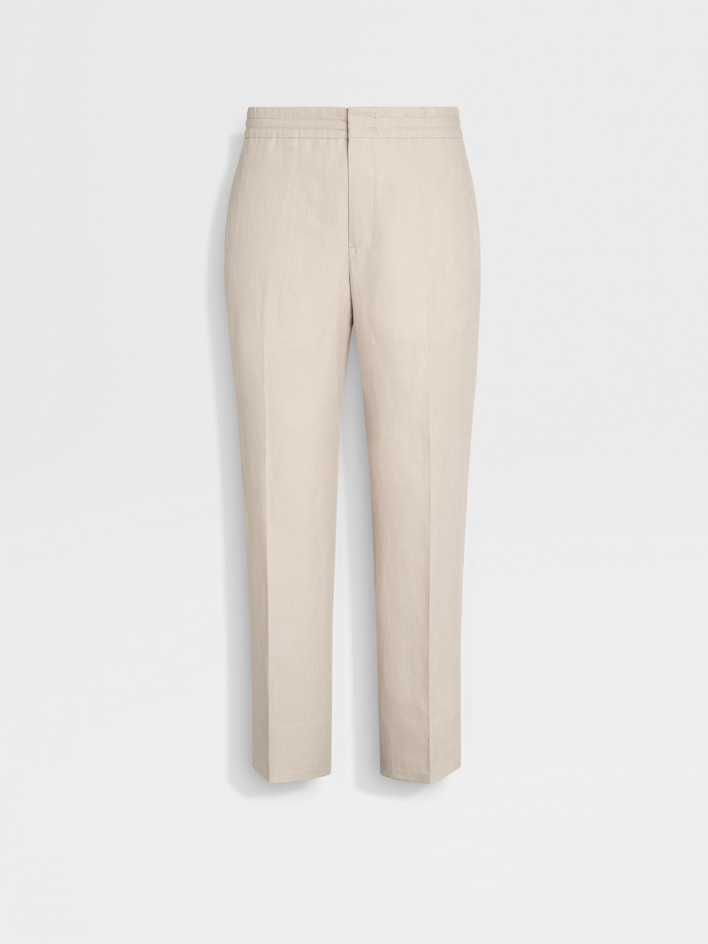 LIGHT BEIGE OASI LINO PANTS - 1