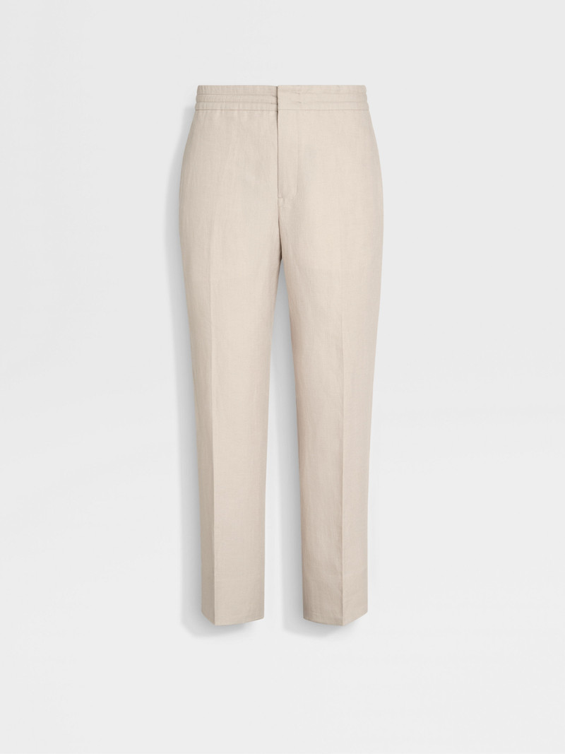 LIGHT BEIGE OASI LINO PANTS 1