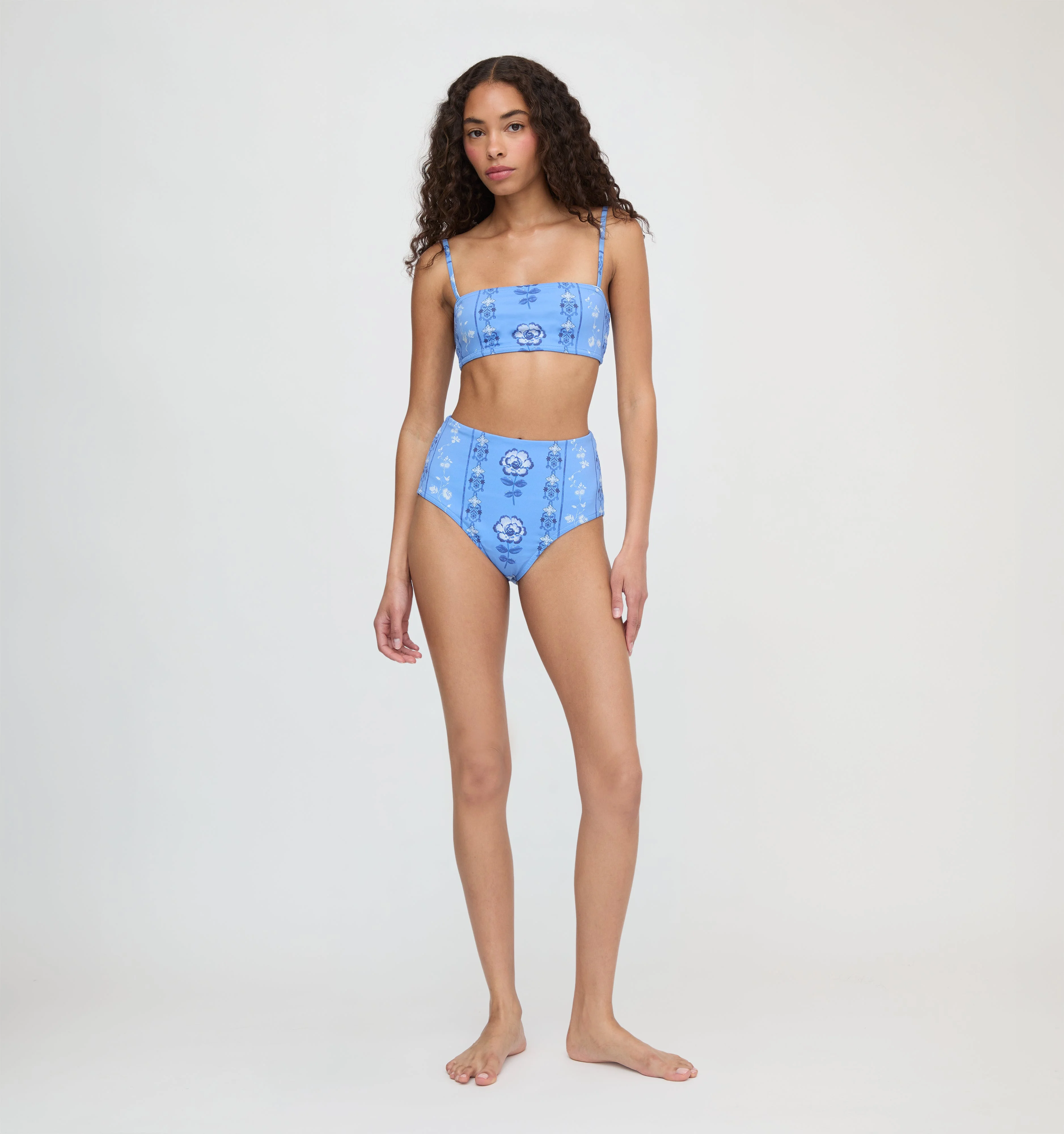 The Juno Bikini Set - Blue Arcadia Border - 1