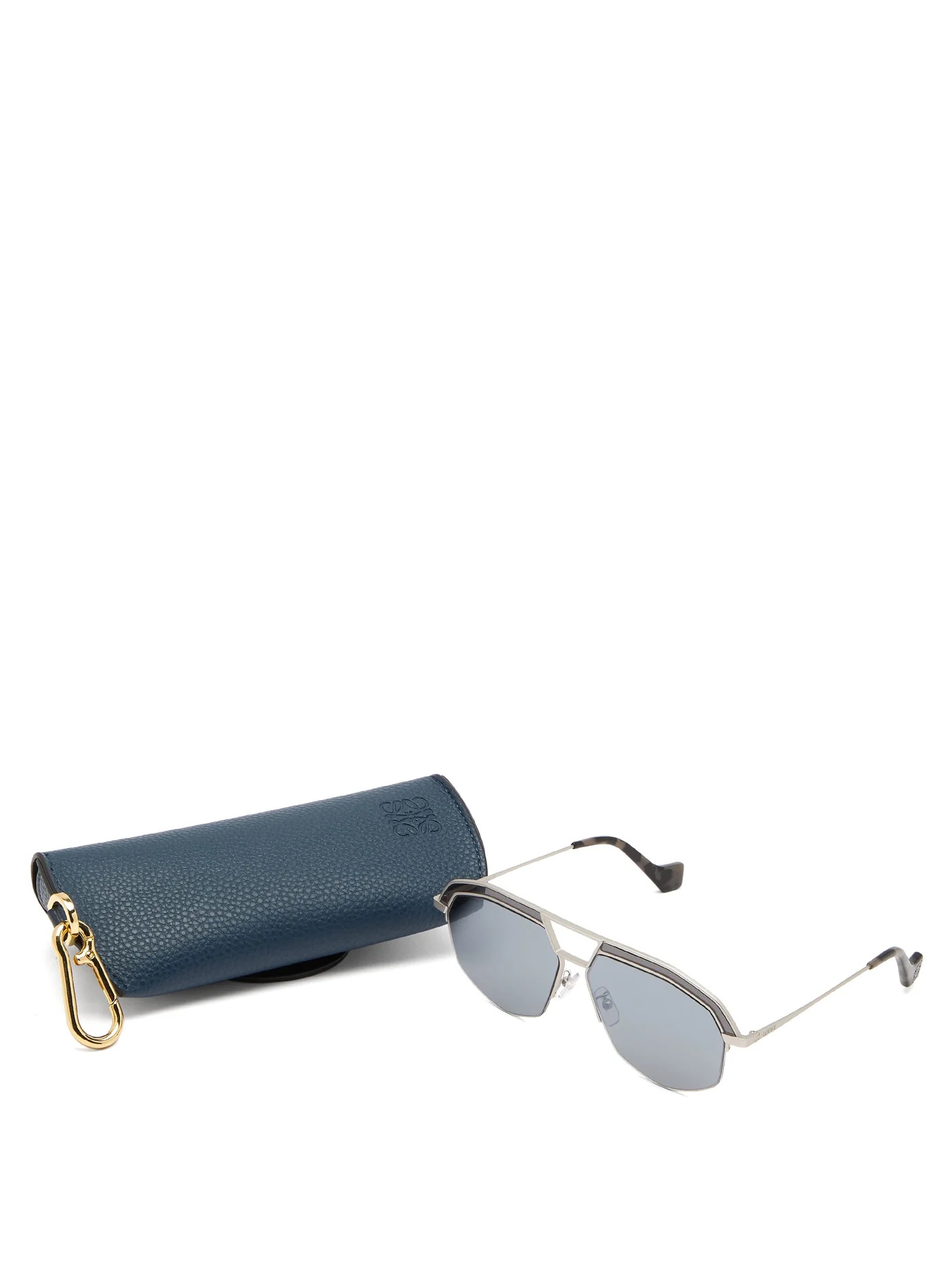 Geometrical aviator metal sunglasses - 4