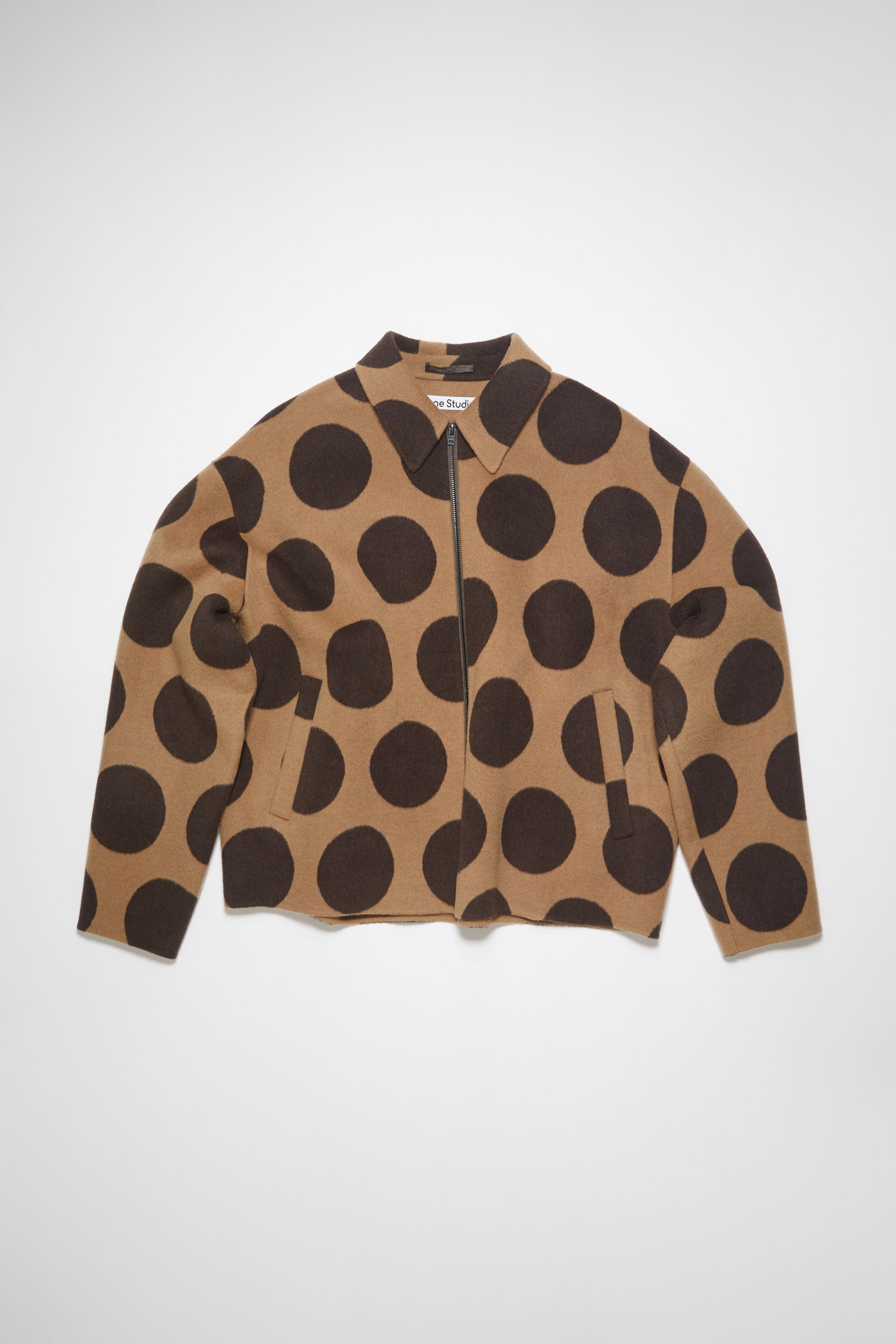 Polka dot wool jacket - Beige/brown - 1