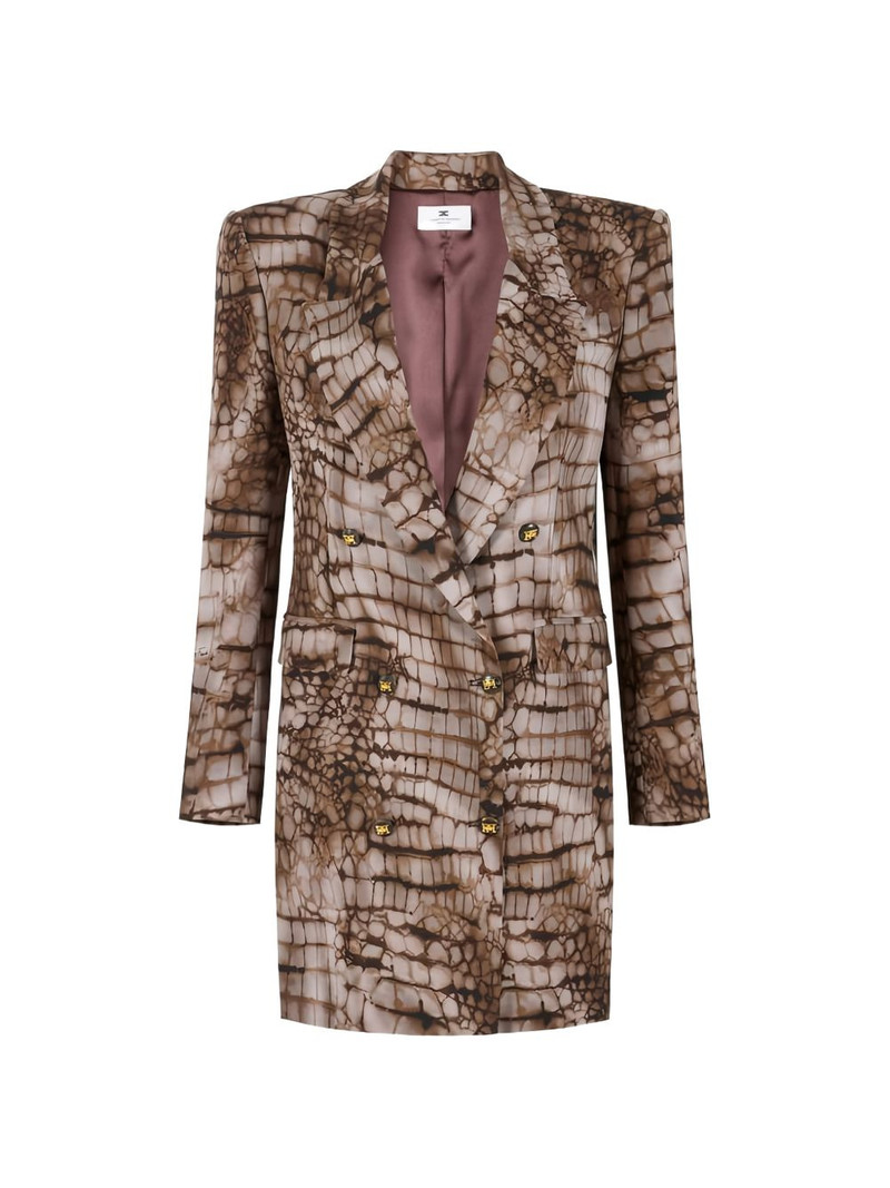 double-breasted alligator-print mini dress 1