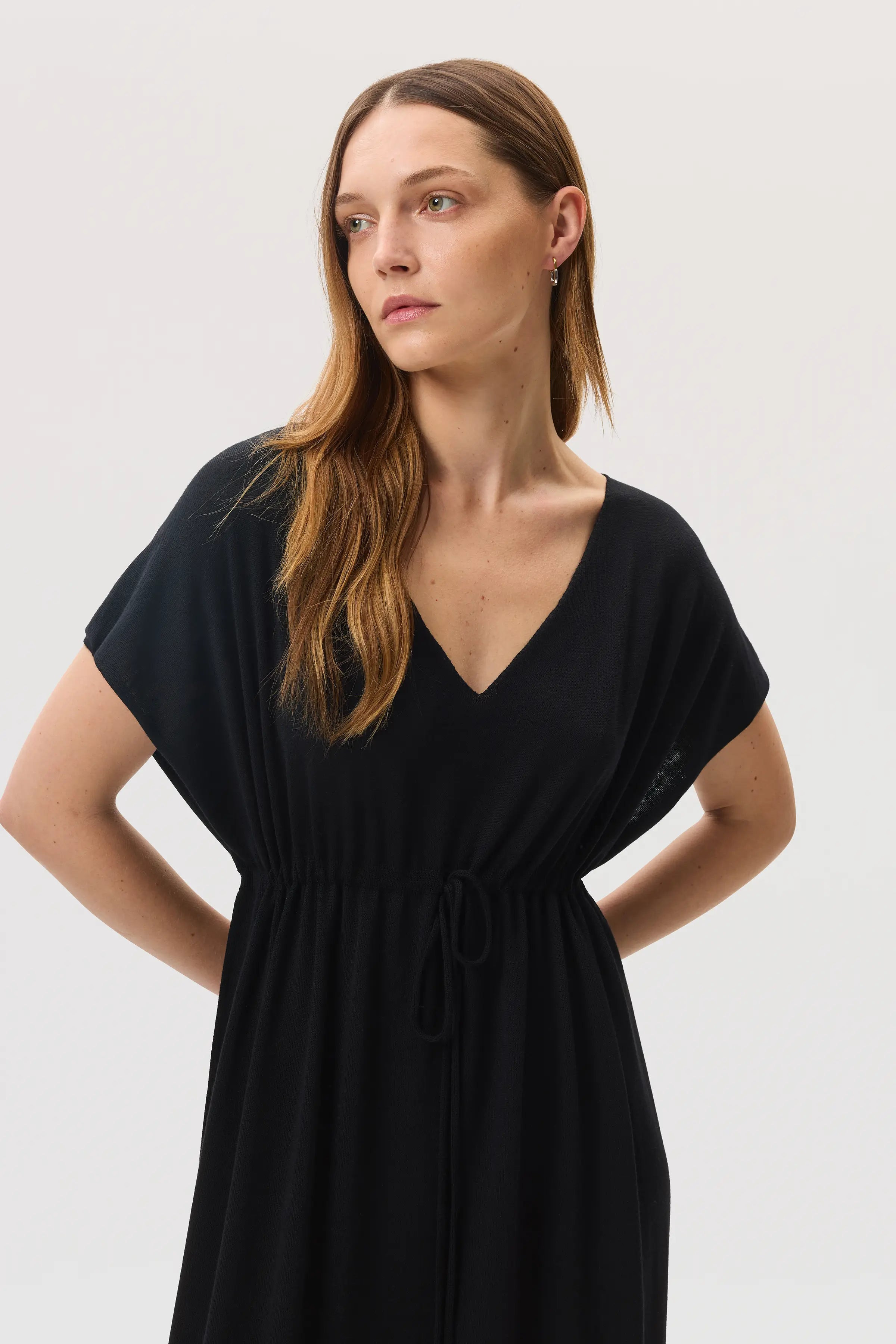 Superfine Merino Black Maxi Dress - 3