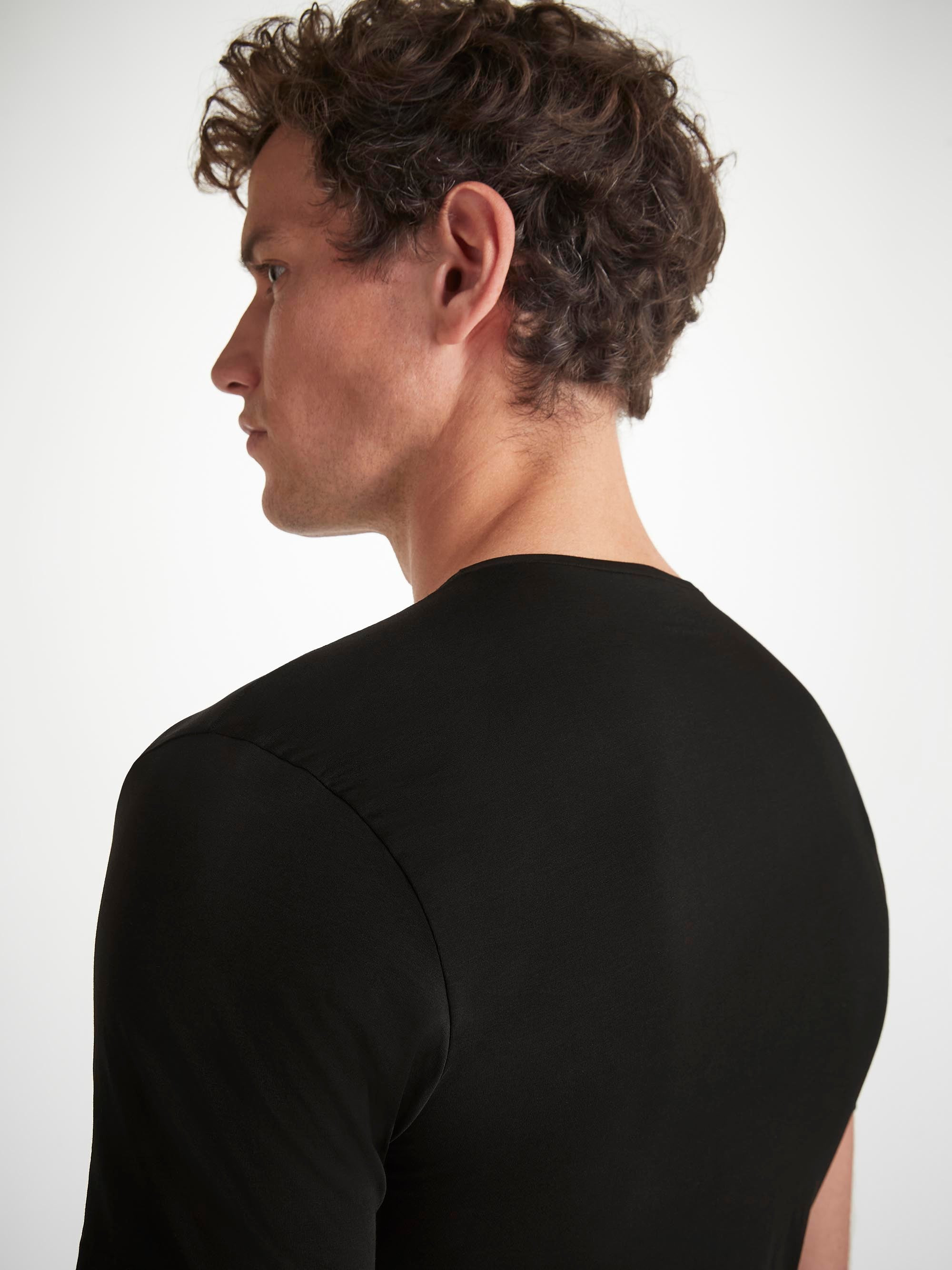 Men's Underwear T-Shirt Jack Pima Cotton Stretch Black - 5