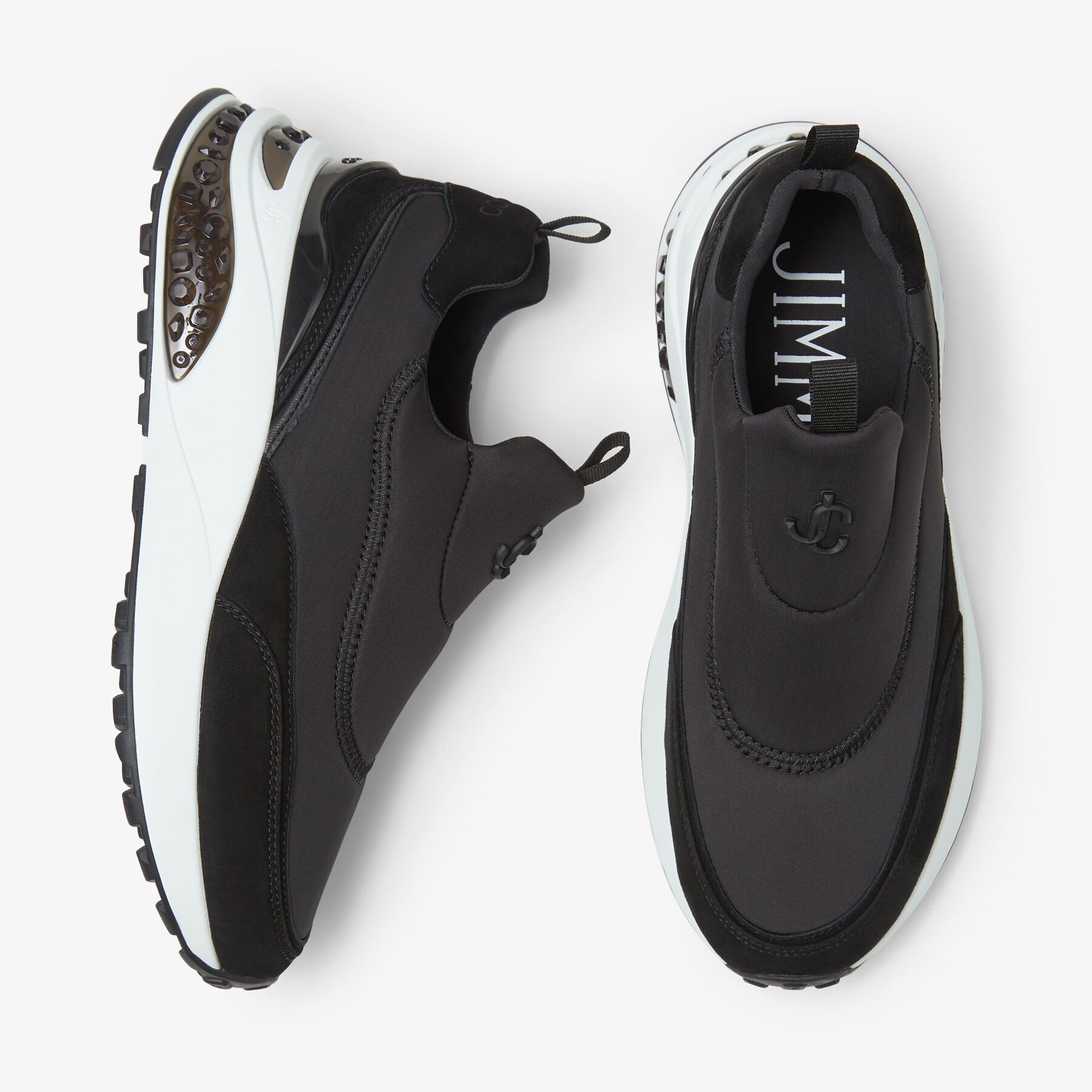 Memphis/F
Black Neoprene and Leather Low Top Trainers - 5