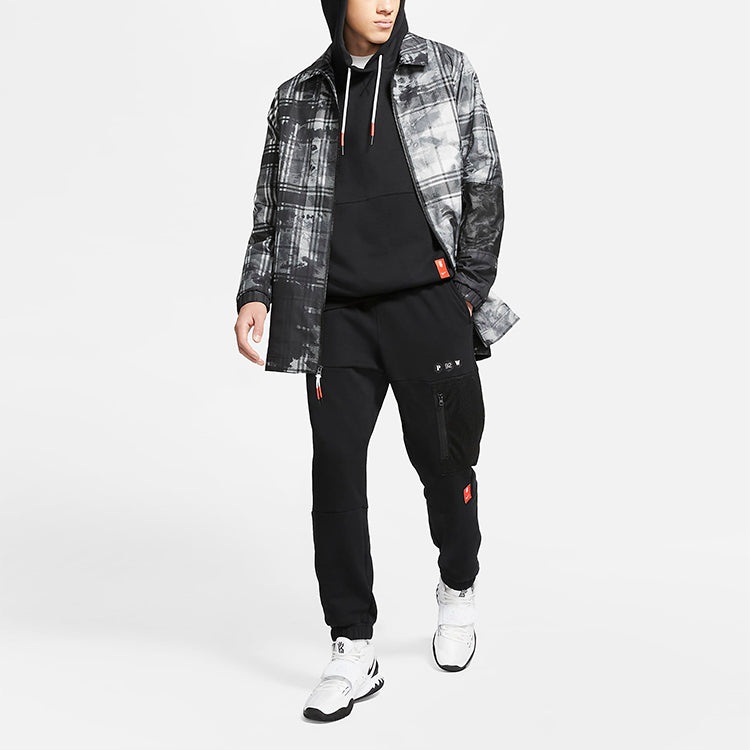 Nike Kyrie Loose Sports Printing Plaid Woven Jacket 'Grey' CK6752-010 - 4