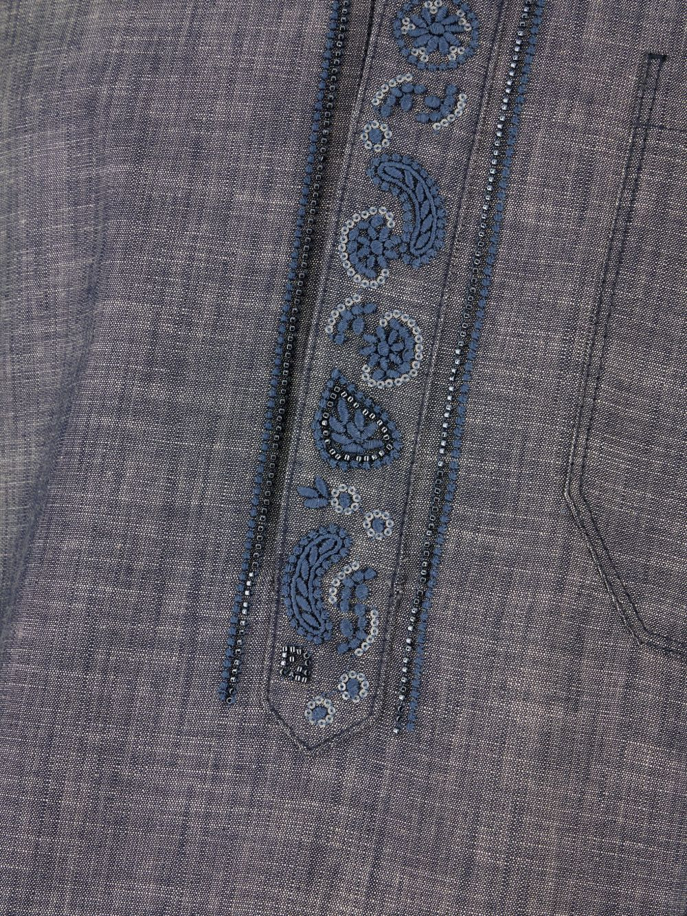 paisley-embroidered short-sleeved shirt - 3