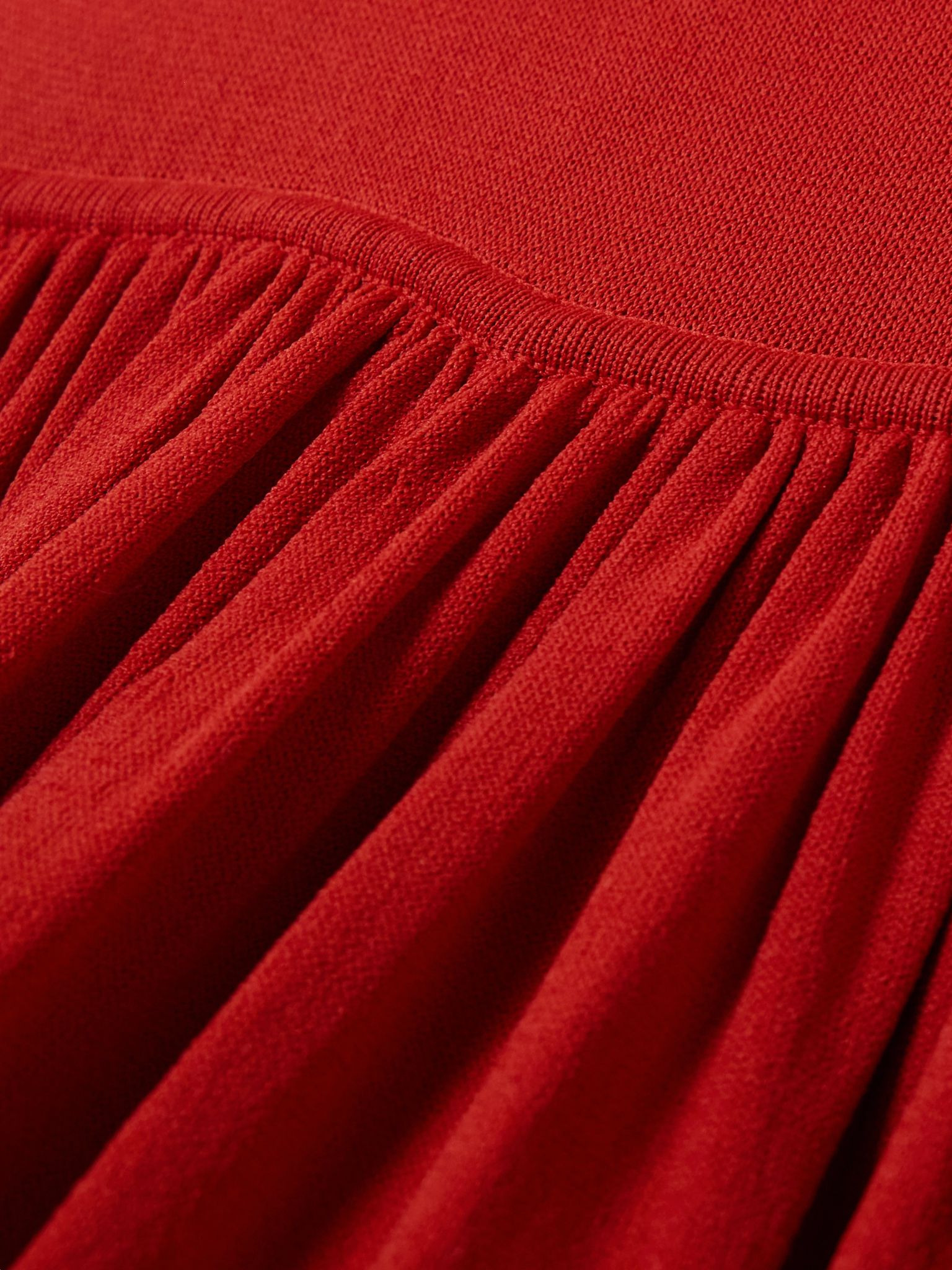 Romy gathered knitted maxi skirt Red - 4
