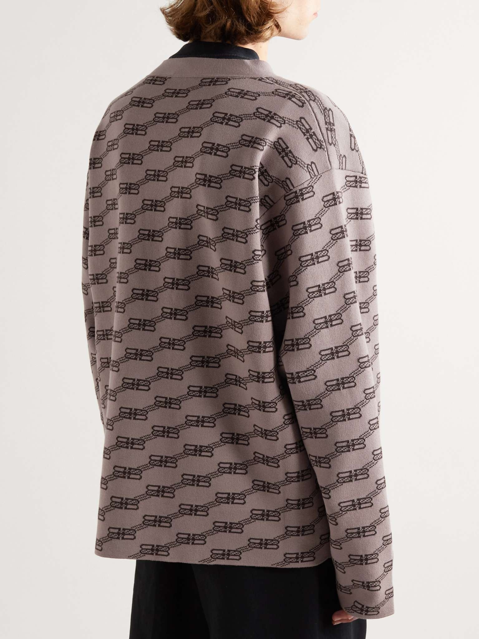 Logo Intarsia-Knit Cardigan - 4