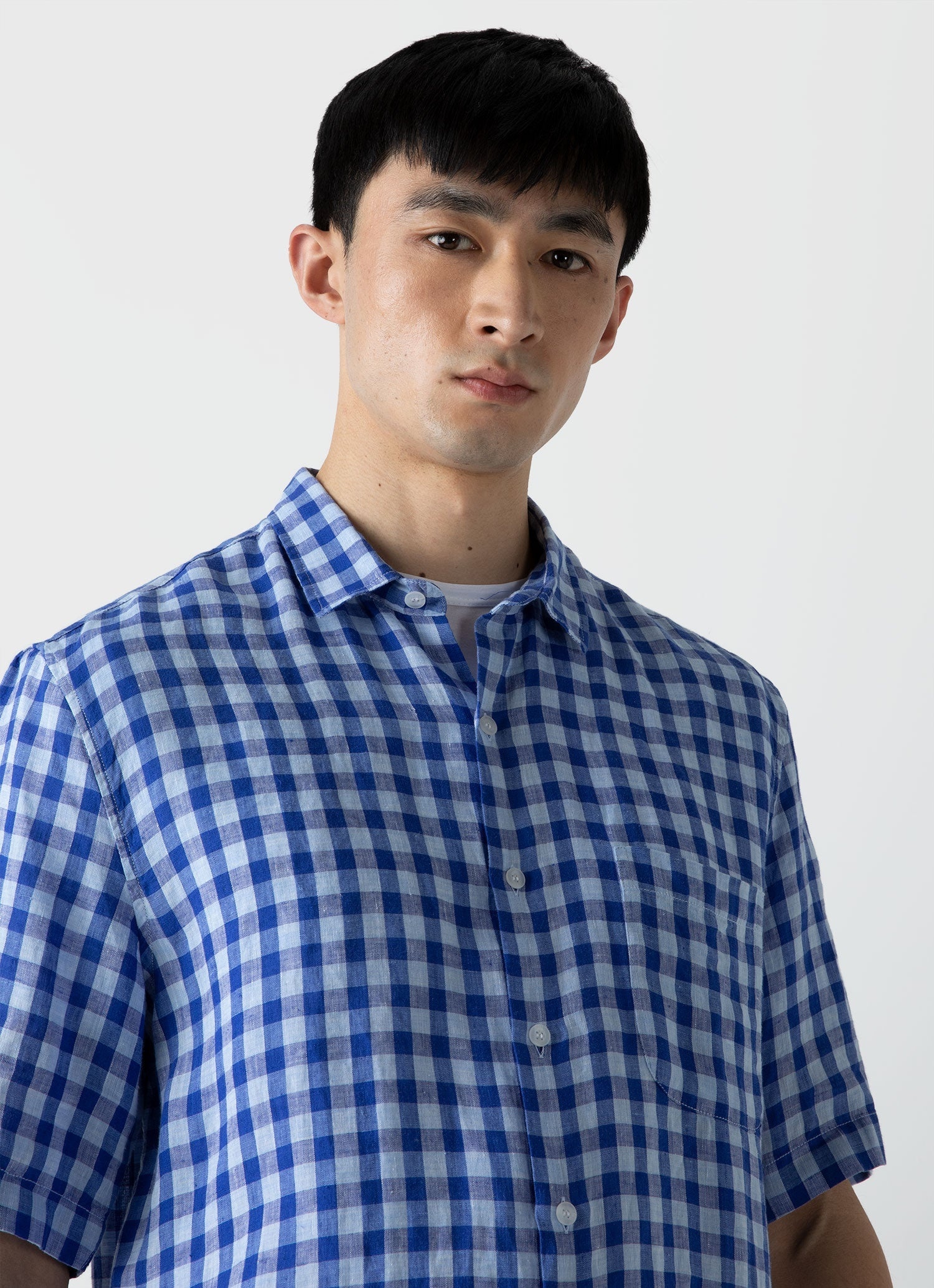 Short Sleeve Linen Shirt - 5