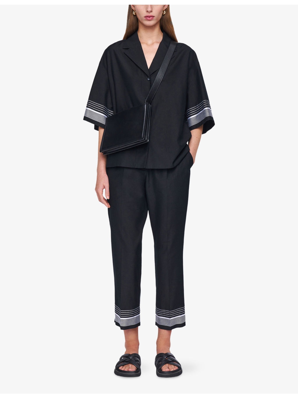 Tottenham Jacquard-Stripe Straight-Leg Cotton And Silk-Blend Trousers - 2