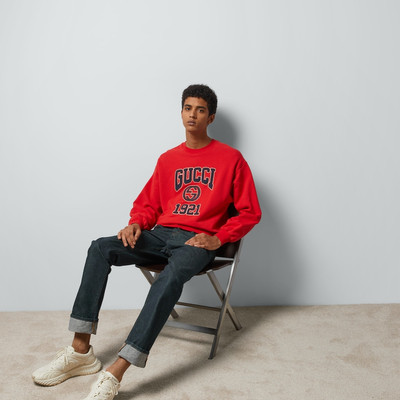 GUCCI Cotton jersey sweatshirt with embroidery outlook