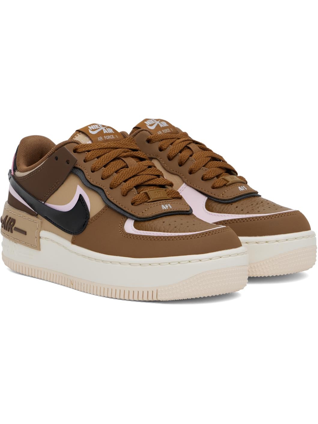 Brown & Pink Air Force 1 Shadow Sneakers - 4