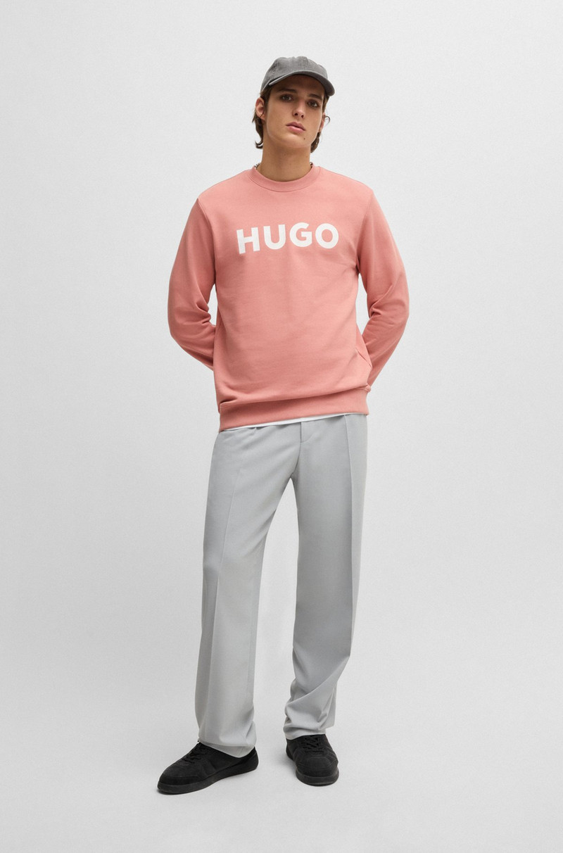 HUGO COTTON-TERRY REGULAR-FIT SWEATSHIRT WITH LOGO PRINT outlook