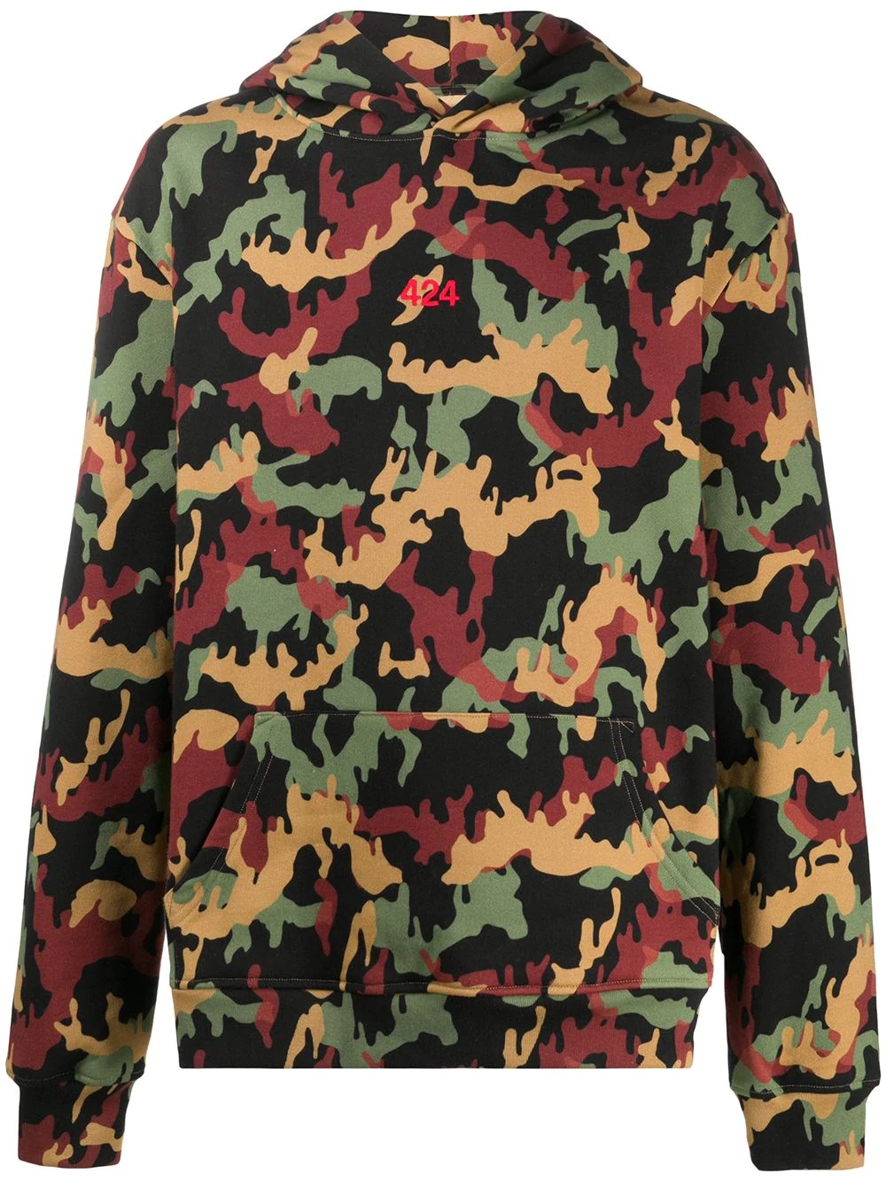 camouflage print hoodie - 1