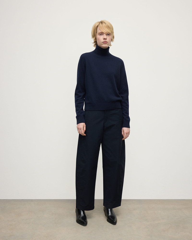 Johnstons of Elgin Classic Cashmere Navy Roll Neck Jumper outlook