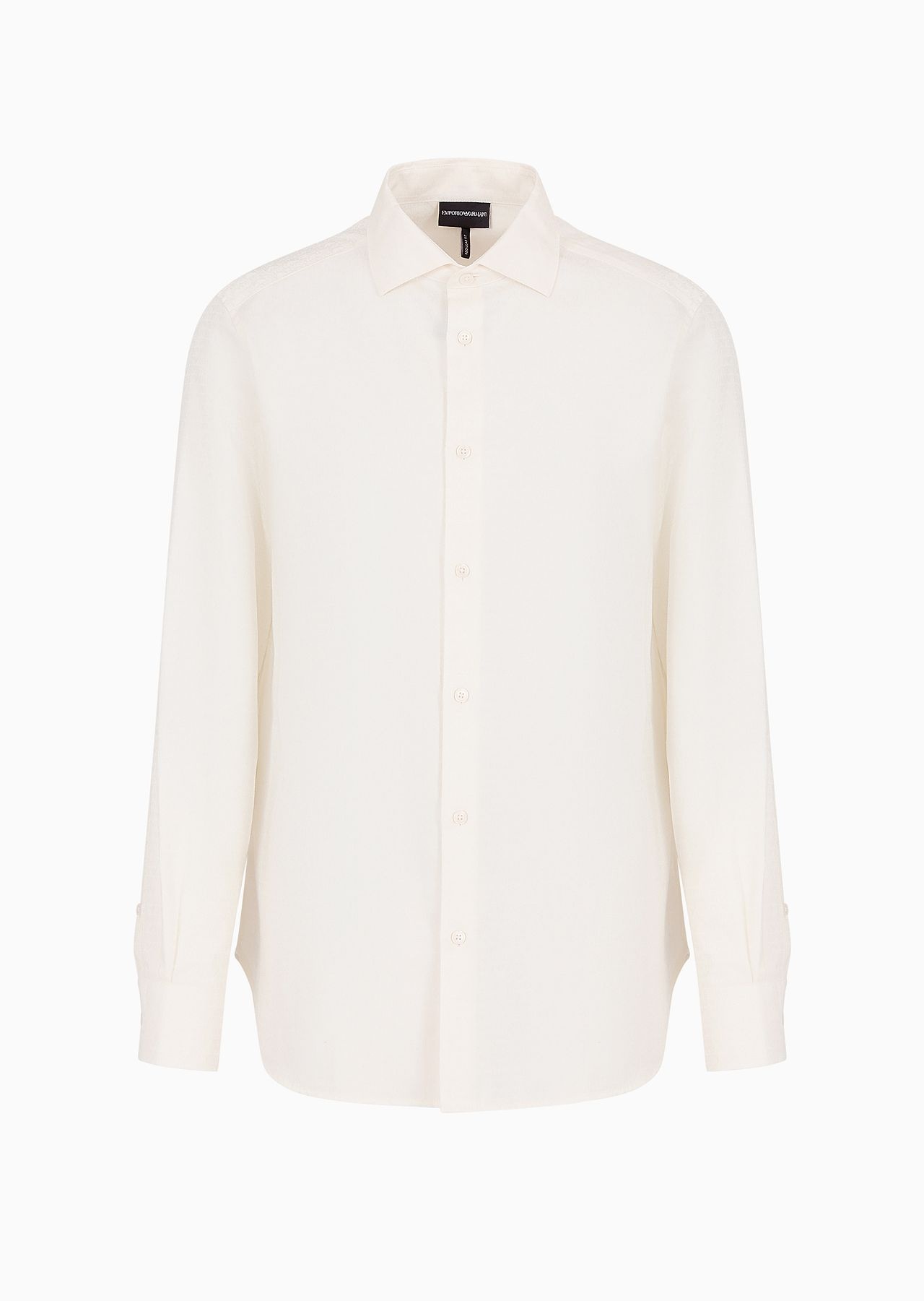 Poplin shirt with embossed EA logo - 1