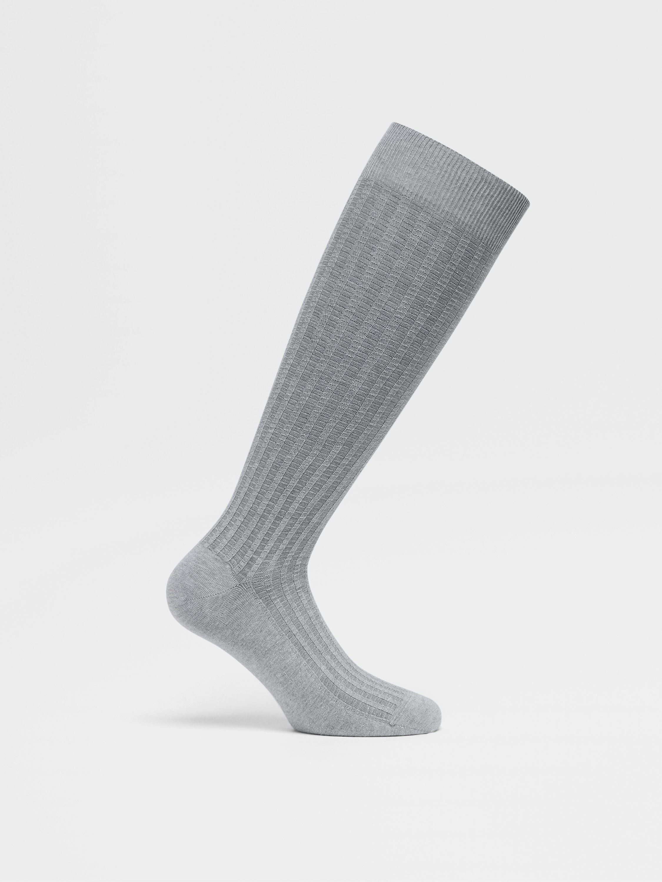 GREY COTTON BLEND SOCKS - 3
