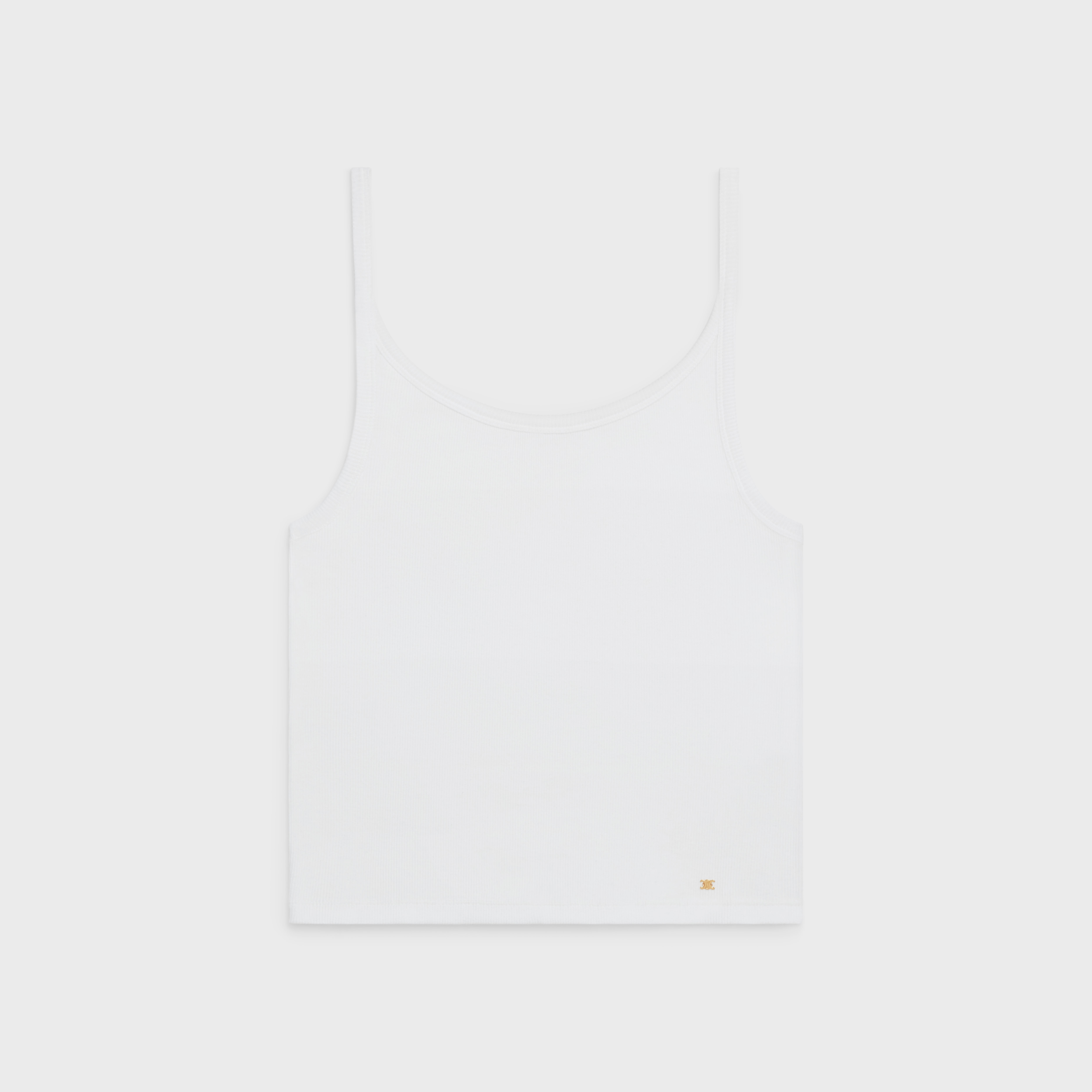 TRIOMPHE VEST TOP IN RIBBED COTTON - 1