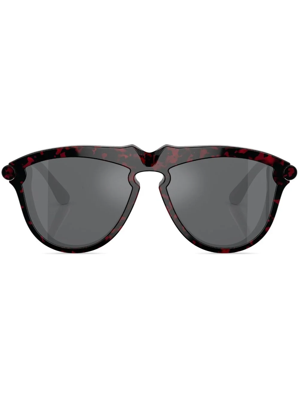 tortoiseshell-effect round-frame sunglasses - 1