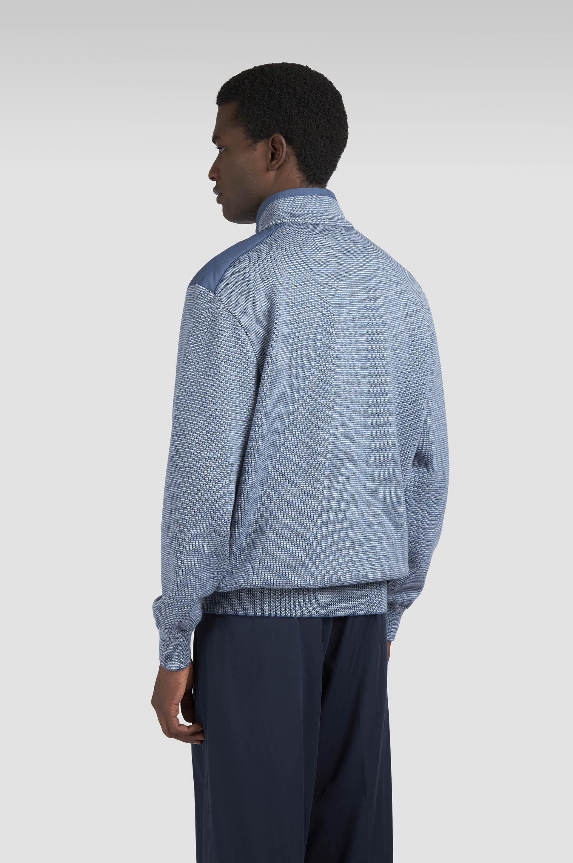 SOFT COOL TOUCH WOOL HALF ZIP SWEATER WITH TYPHOON® PLATINUM DETAILS - 3