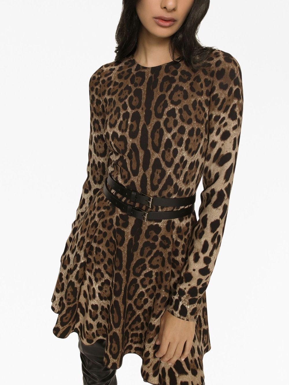 leopard-print short dress - 5