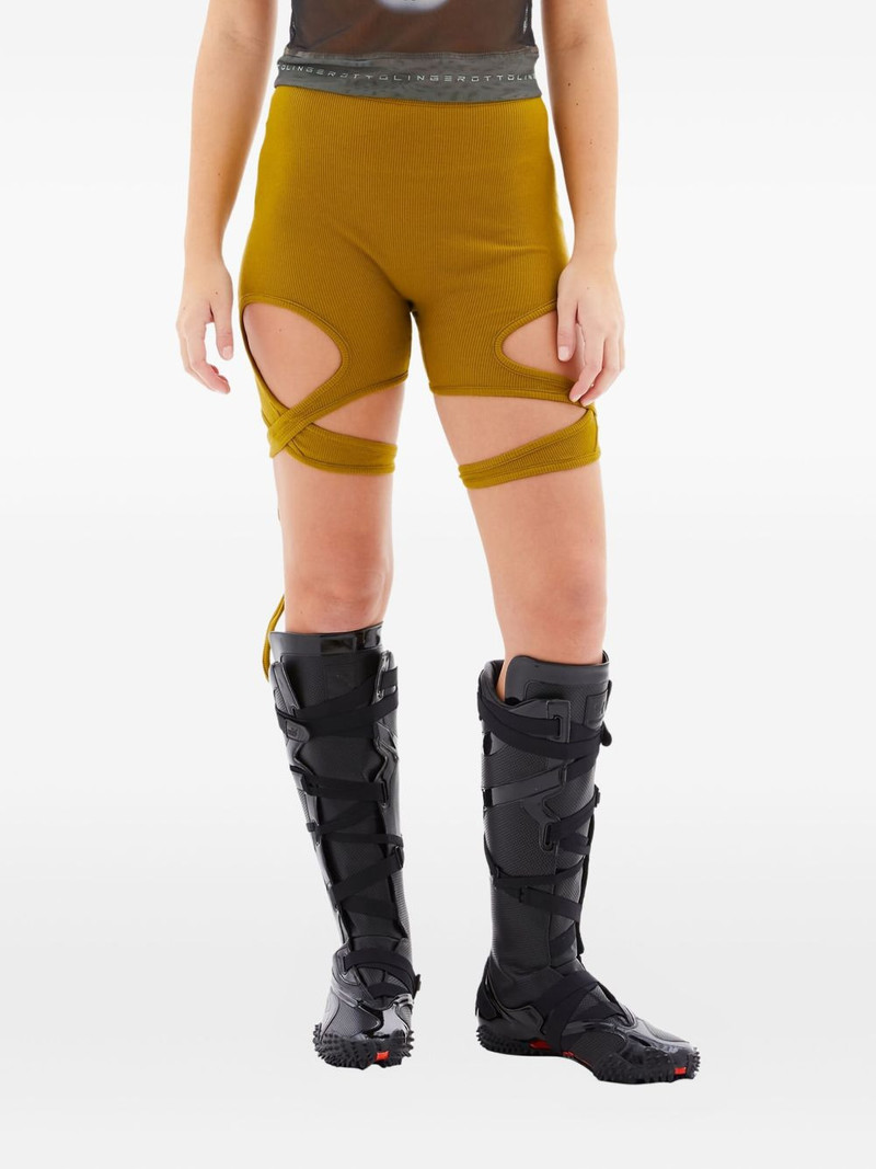 tie-detail ribbed shorts 1