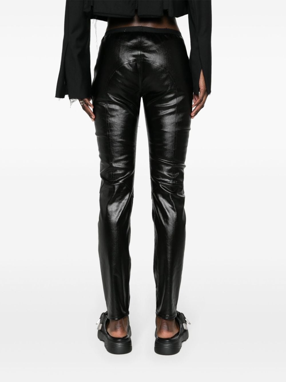 elasticated-waist leggings - 4