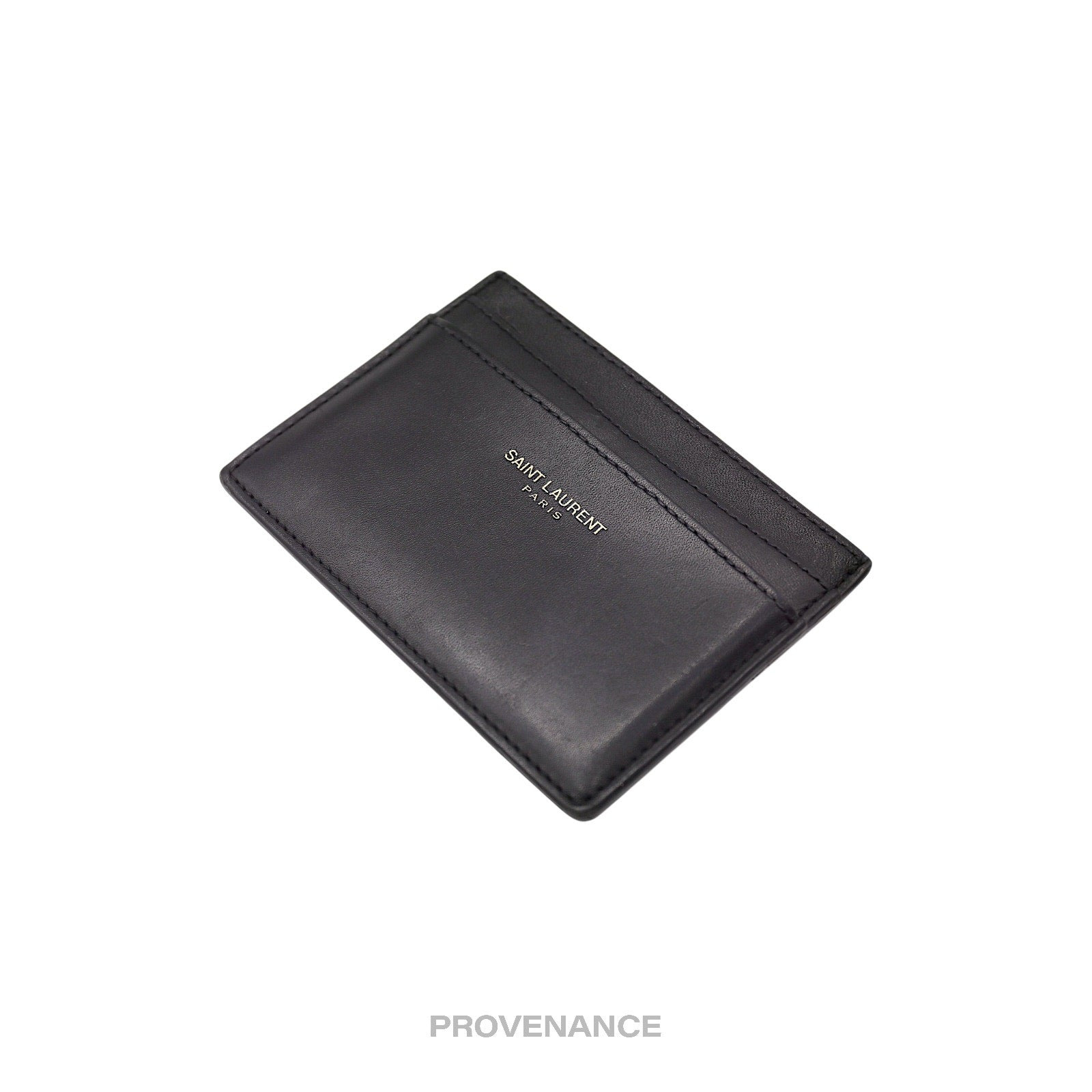 Saint Laurent Paris SLP Card Wallet - Black Leather - 3