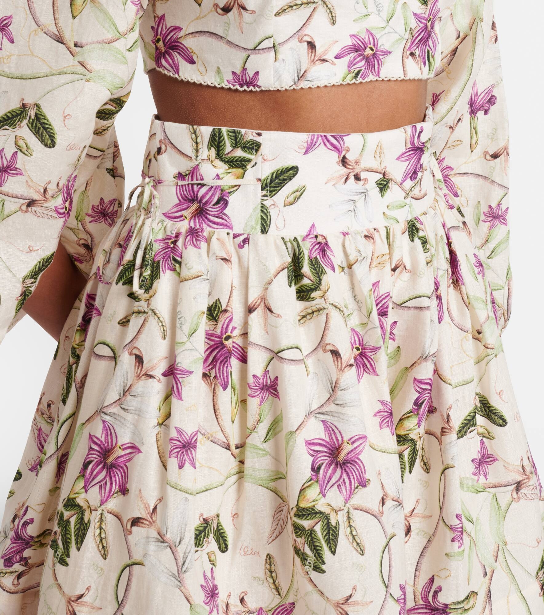 Floral linen shorts - 4