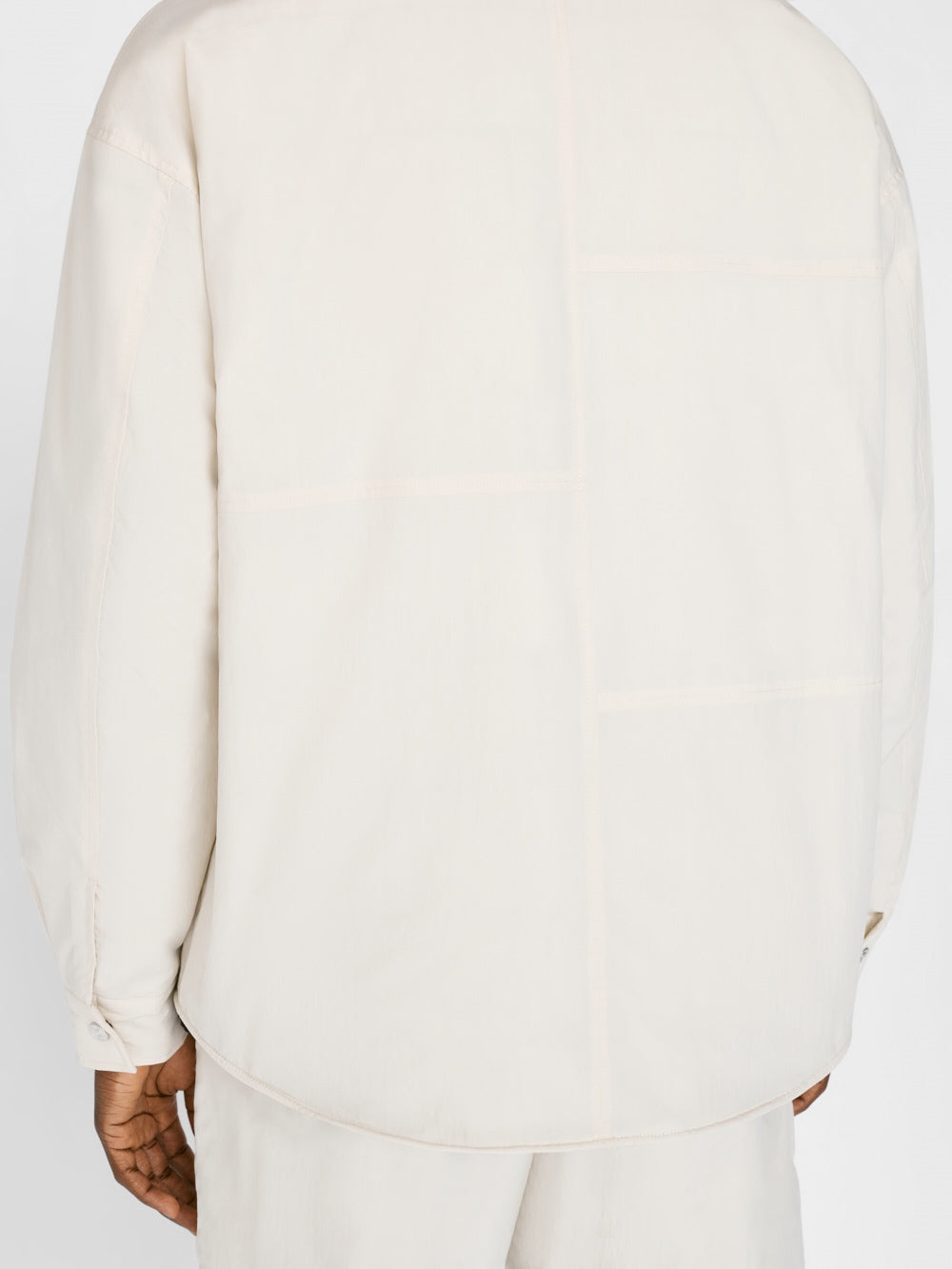 Padded Shirt Jacket in White Beige - 4