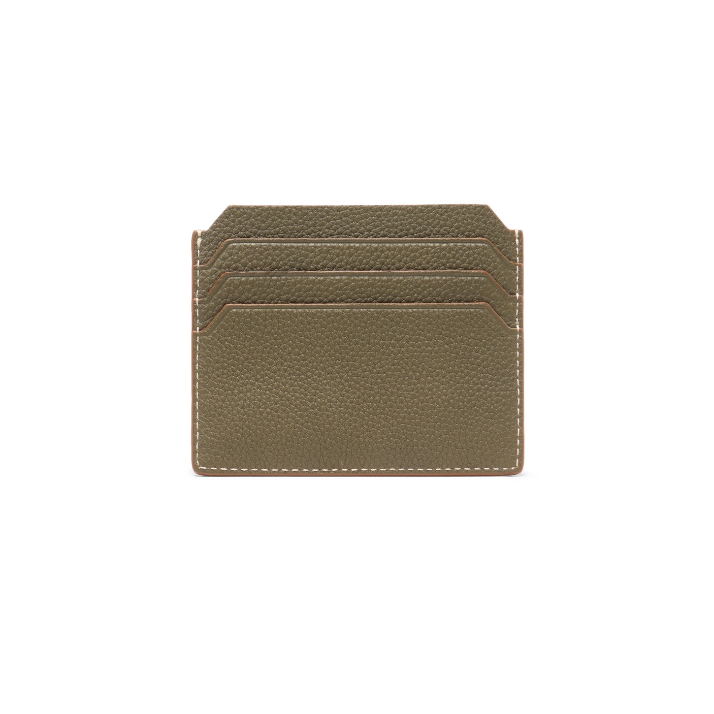Green tumbled leather credit card holder - 3