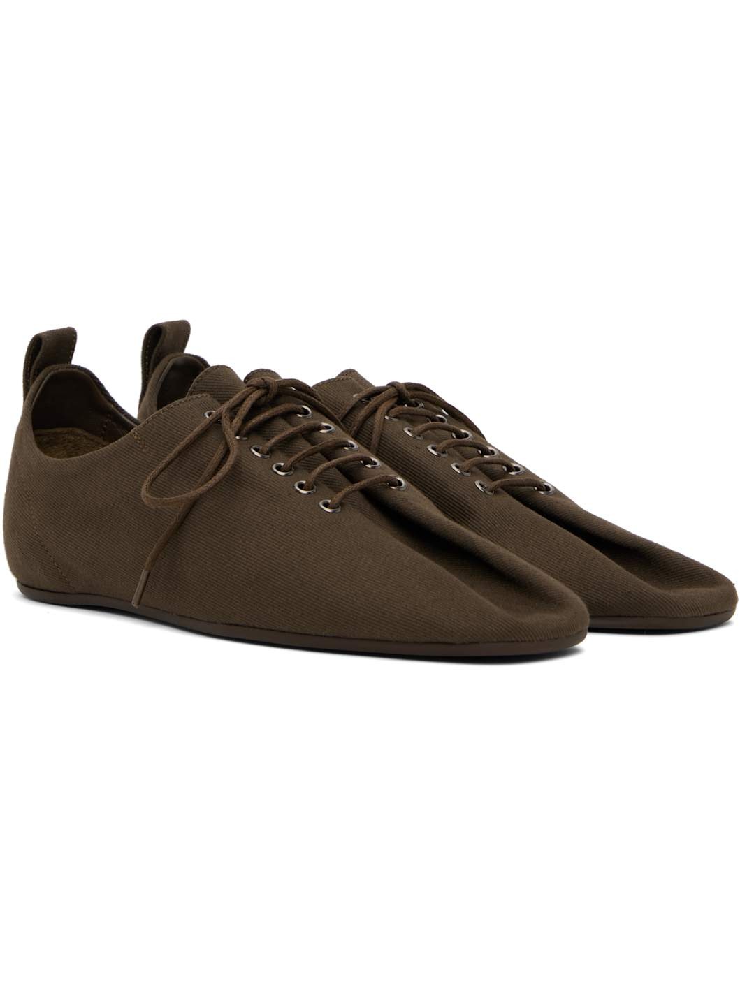 Brown Canvas Derbys - 4