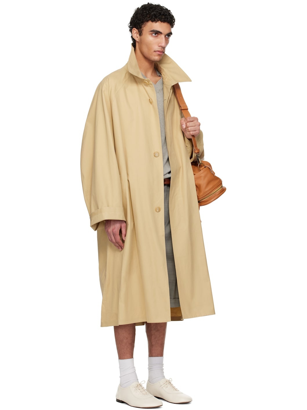 Beige Belted Trench Coat - 2