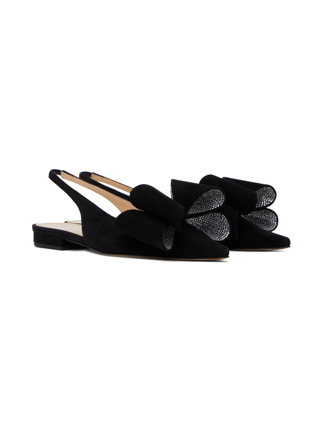 Black 'Le Cadeau' Slingback Slippers - 4