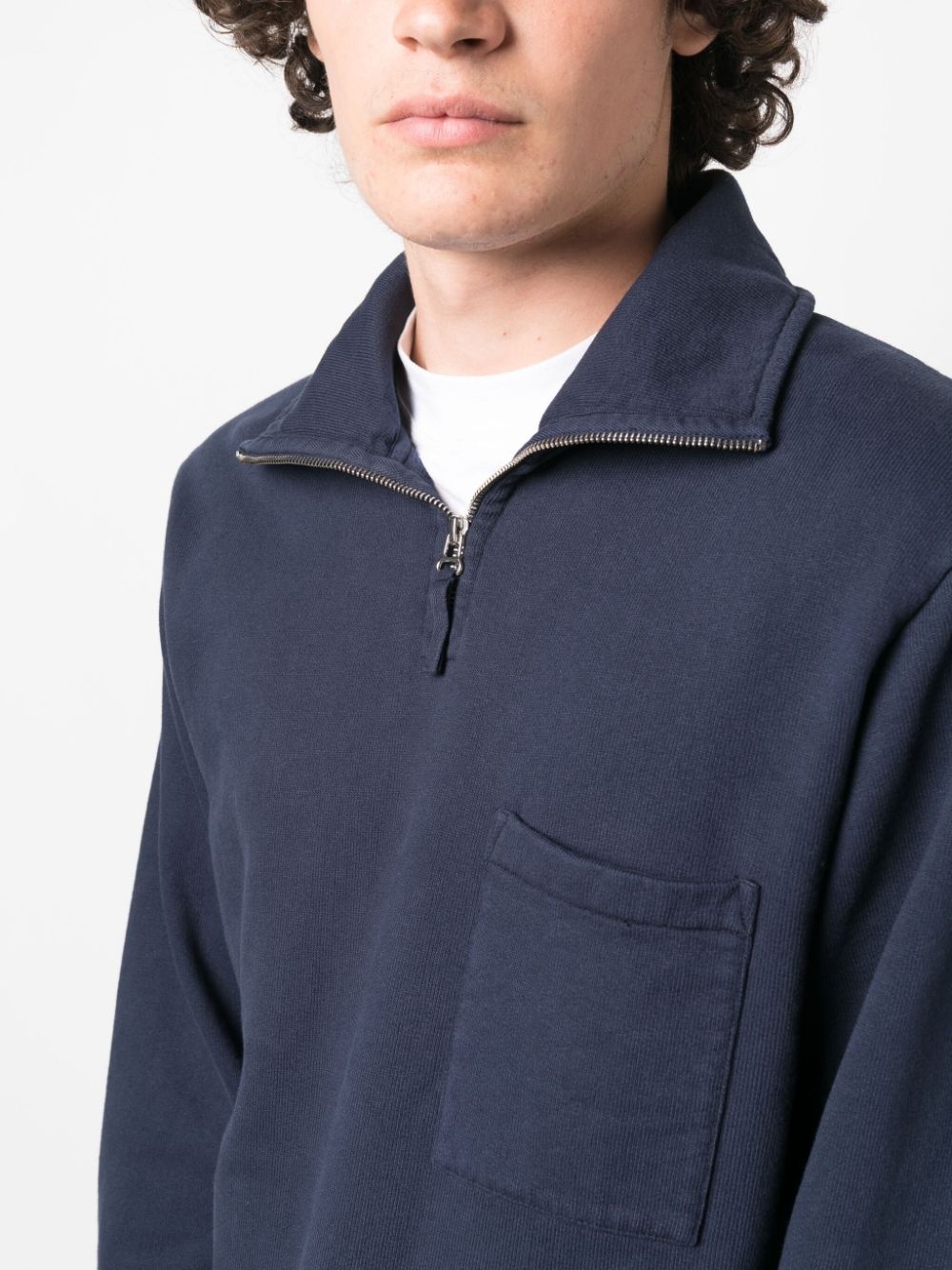 half-zip cotton sweatshirt - 5