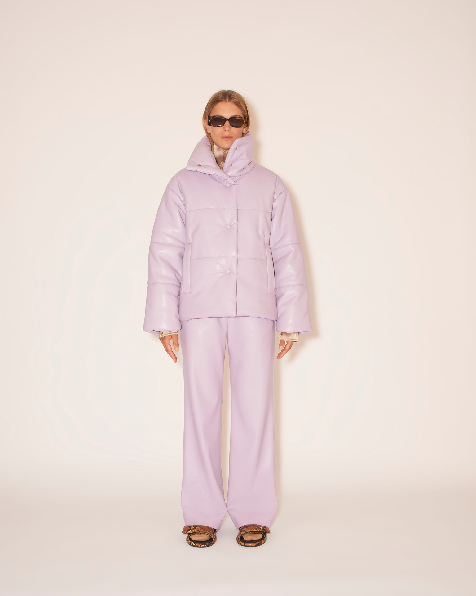 HIDE - OKOBOR™ alt-leather puffer jacket - Lilac - 4